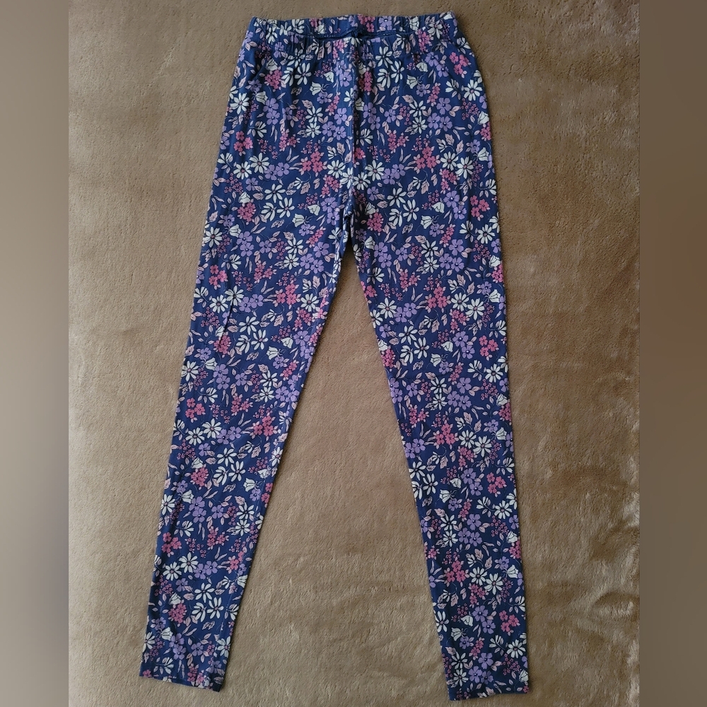 Gap Girl Floral Blue/Purple/Pink/White Leggings Size XL (12)